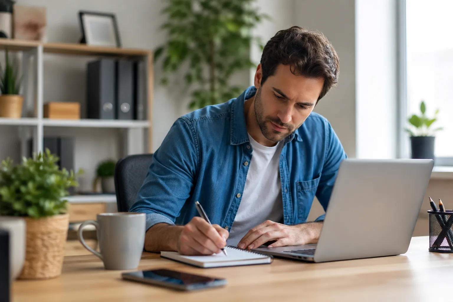 Een zzp’er houdt zorgvuldig werkuren bij voor administratie en belastingvoordeel.