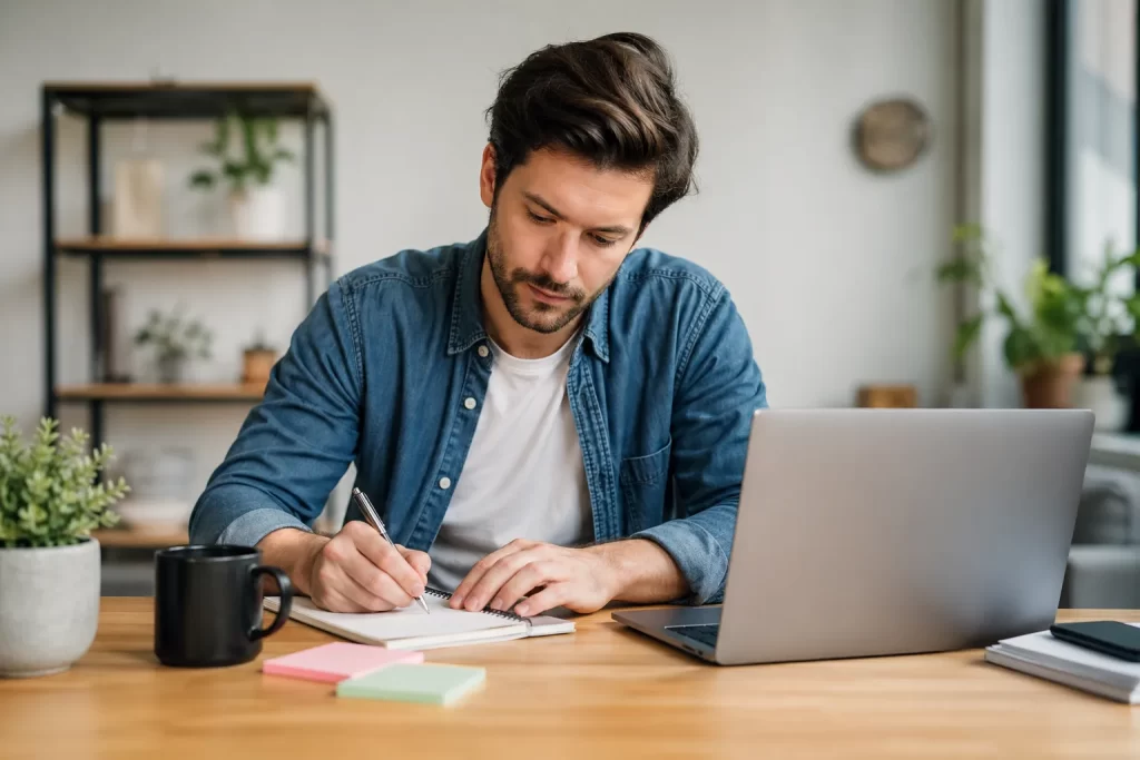 Een zakelijke visual over de tijd die zzp’ers besteden aan administratie, planning en groei buiten betaalde opdrachten.